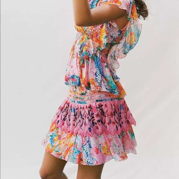 Anthro Bhanuni by Jyoti Floral Tiered Skirt - Picture 6 of 9